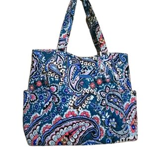 NWOT Beautiful Teal Vera Bradley Large Glenna Tote In Haymarket Paisley Jewel